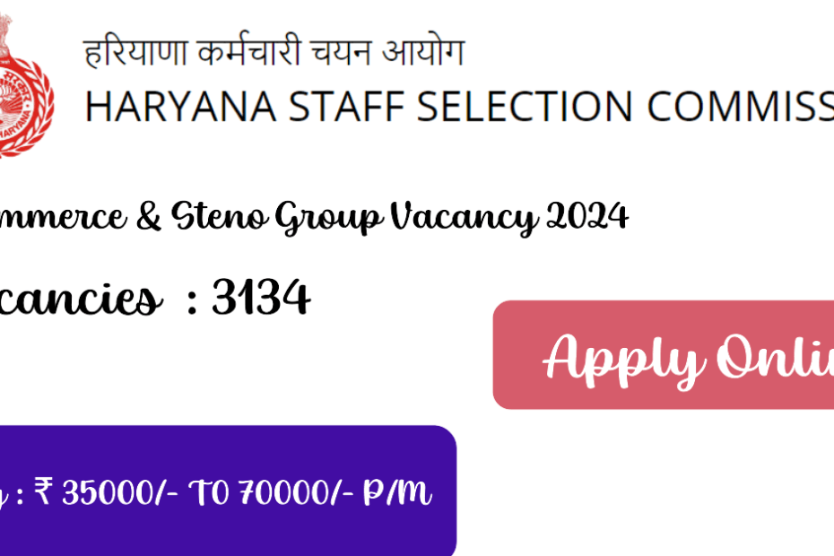 HSSC CET Mains Commerce & Steno Group Vacancy